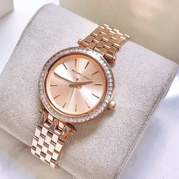 ***NEW*** Sent Michael Kors  Darci Rose Gold Tone Watch 33MM - Picture 5 of 11